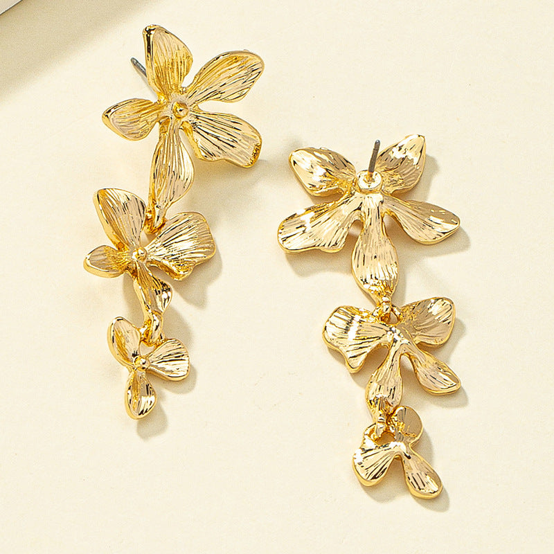 Irregular Long Flower Earrings