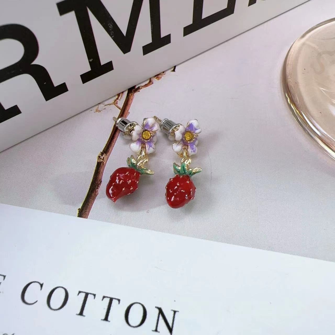 Strawberry Flower Earrings