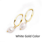 Irregular Shaped Water Pearl Earrings