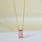 Stainless Steel Zircon Necklace