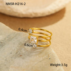 Zircon Stainless Steel Rings