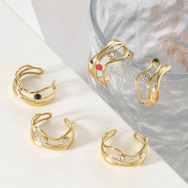 Stainless Steel Zircon Ring