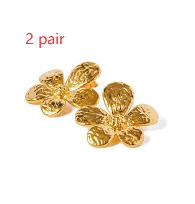 French Retro Flower Earrings For Women