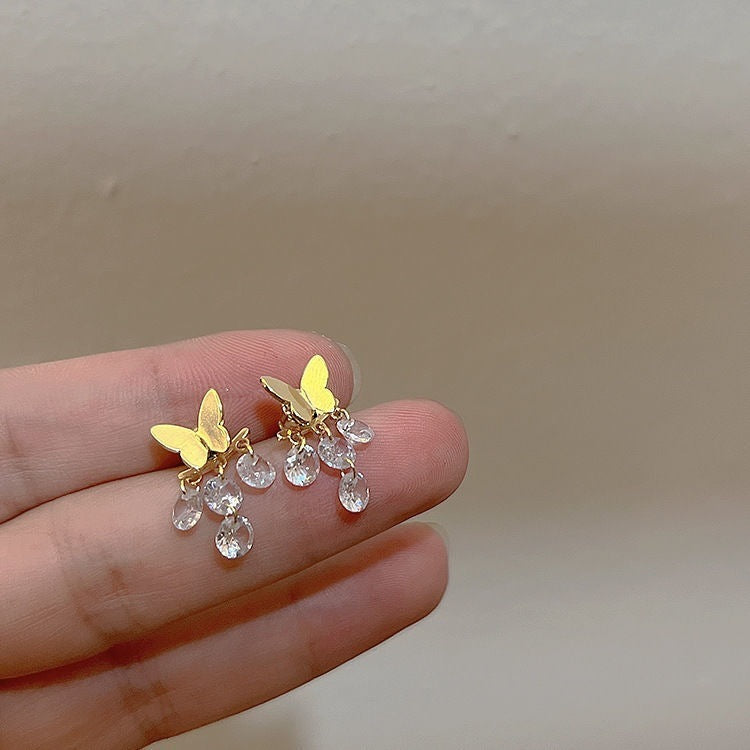 Fairy Gold Butterfly Earrings