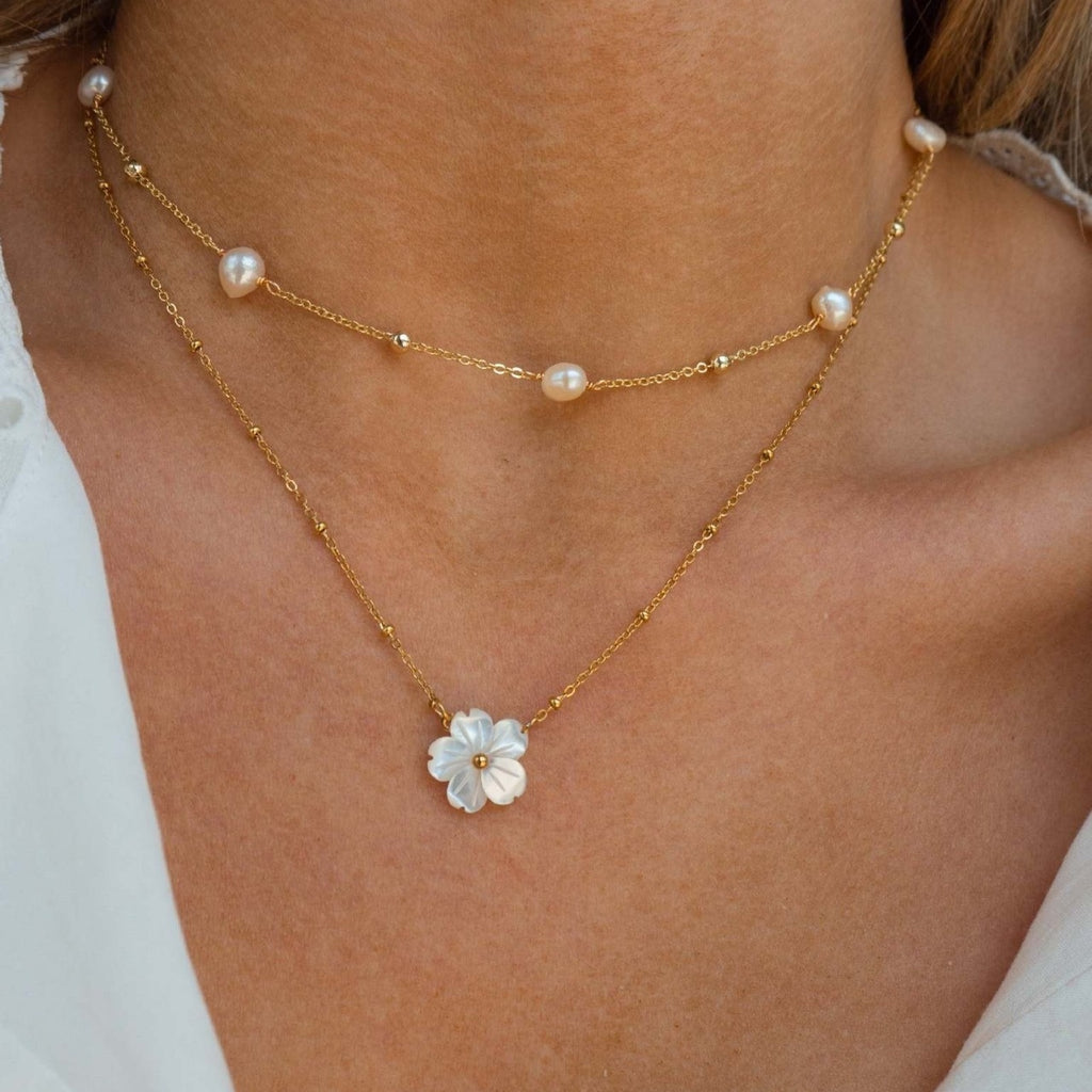 Peach Blossom Flower Necklace