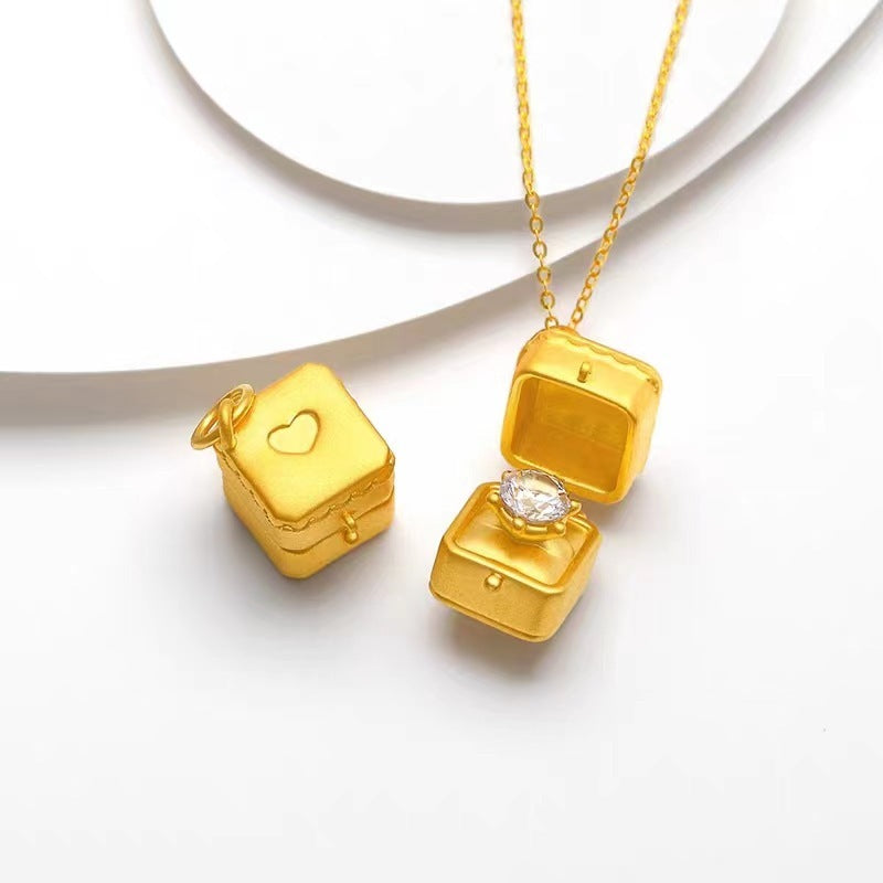 Gift Box Pendant Necklace