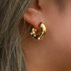 C-Shaped Gold Earrings