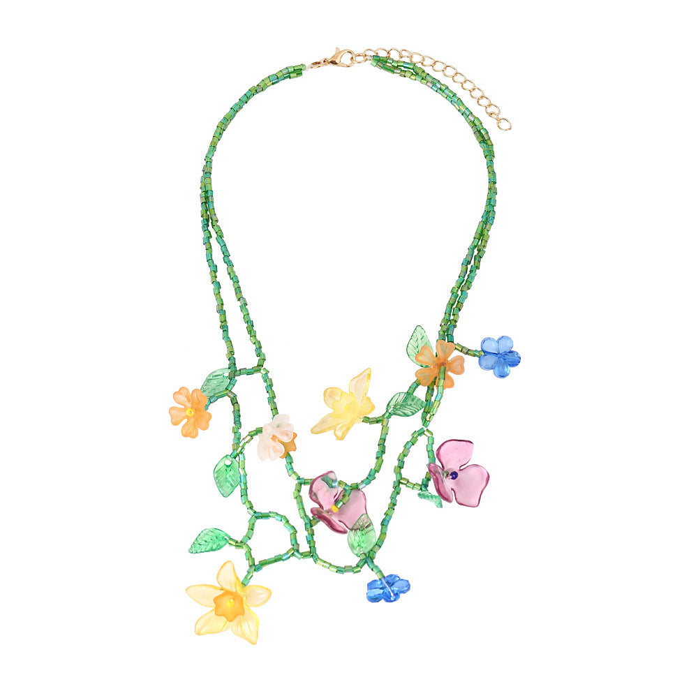 Beaded Flower Necklace