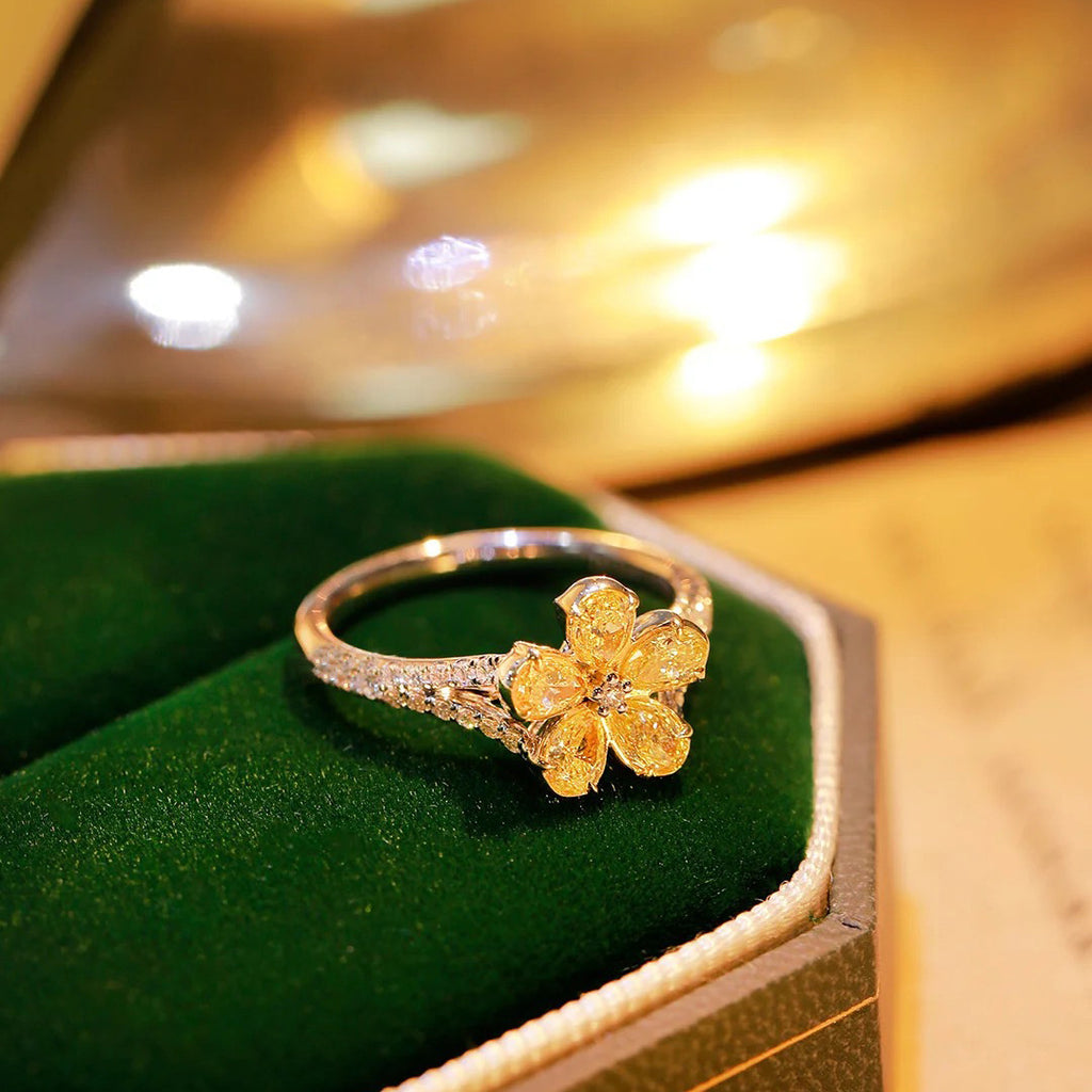 Yellow Petal Flower Ring