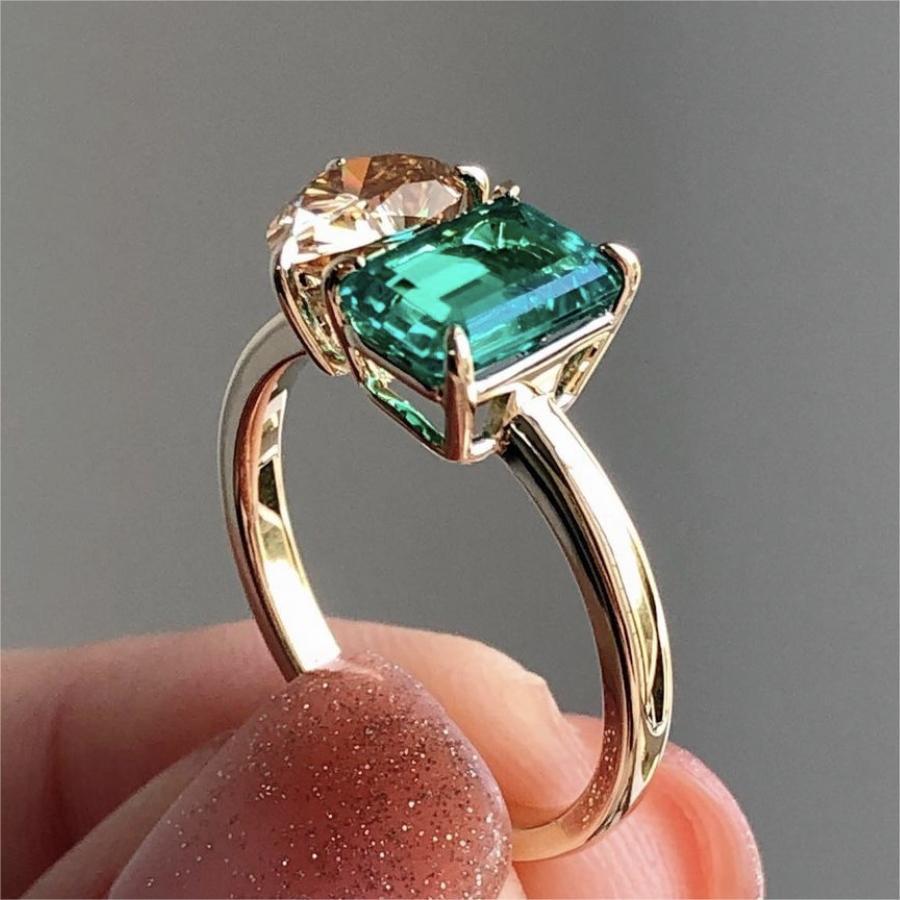 Double Stone Zircon Ring
