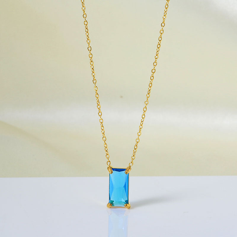 Stainless Steel Zircon Necklace