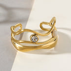 Stainless Steel Zircon Ring