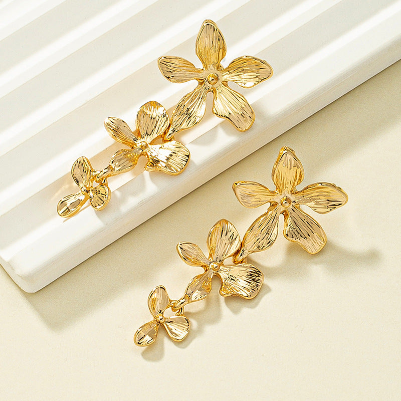 Irregular Long Flower Earrings