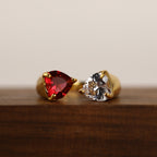 Asymmetrical Open Zircon Ring