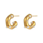C-Shaped Gold Earrings
