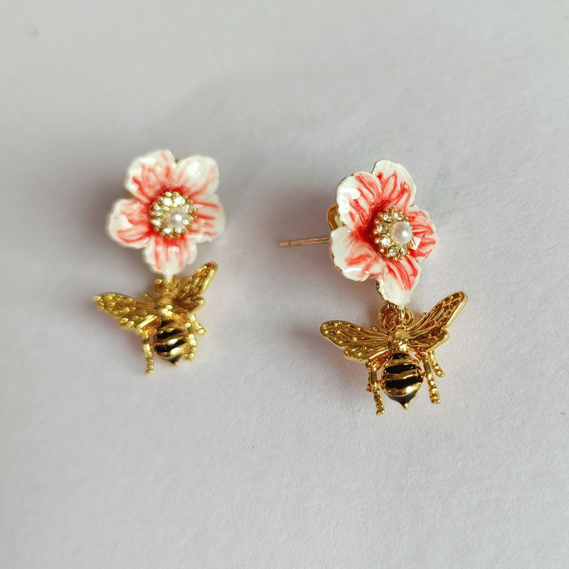 Bee Flower Earrings