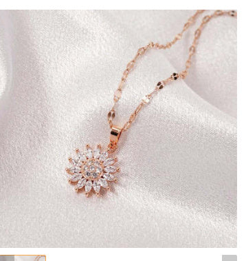 Rotatable Sunflower Necklace