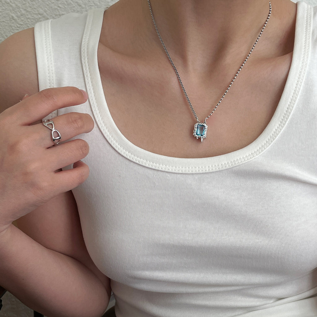 Sterling Silver Blue Zircon Chain
