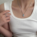 Sterling Silver Blue Zircon Chain