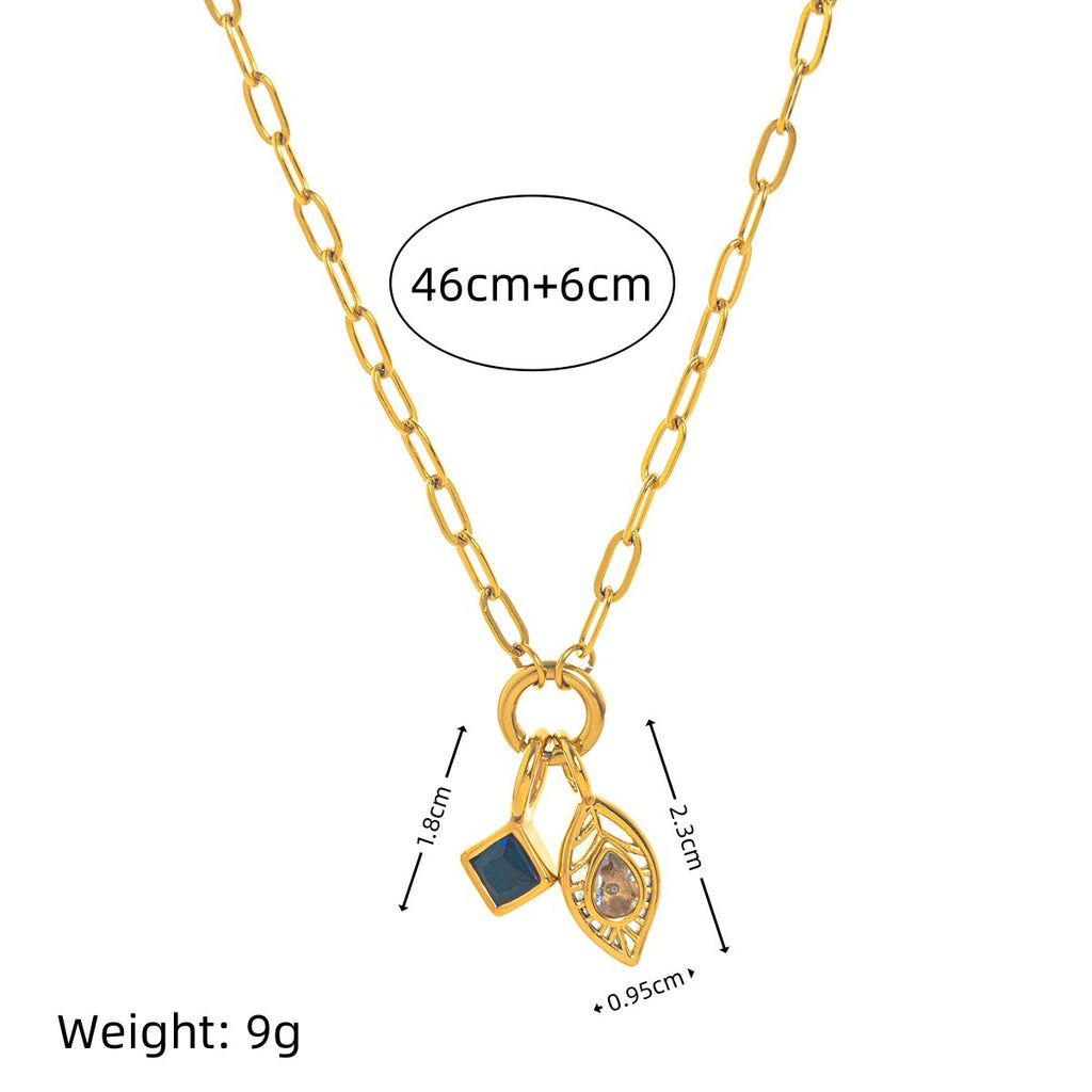 Stainless Steel Feather Pendant Necklace