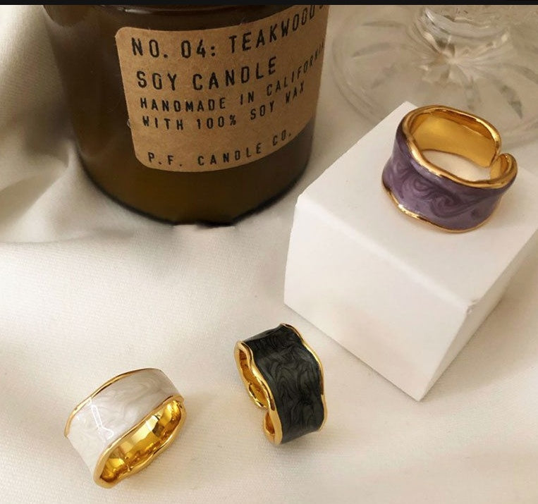 Adjustable Band Pearl Ring