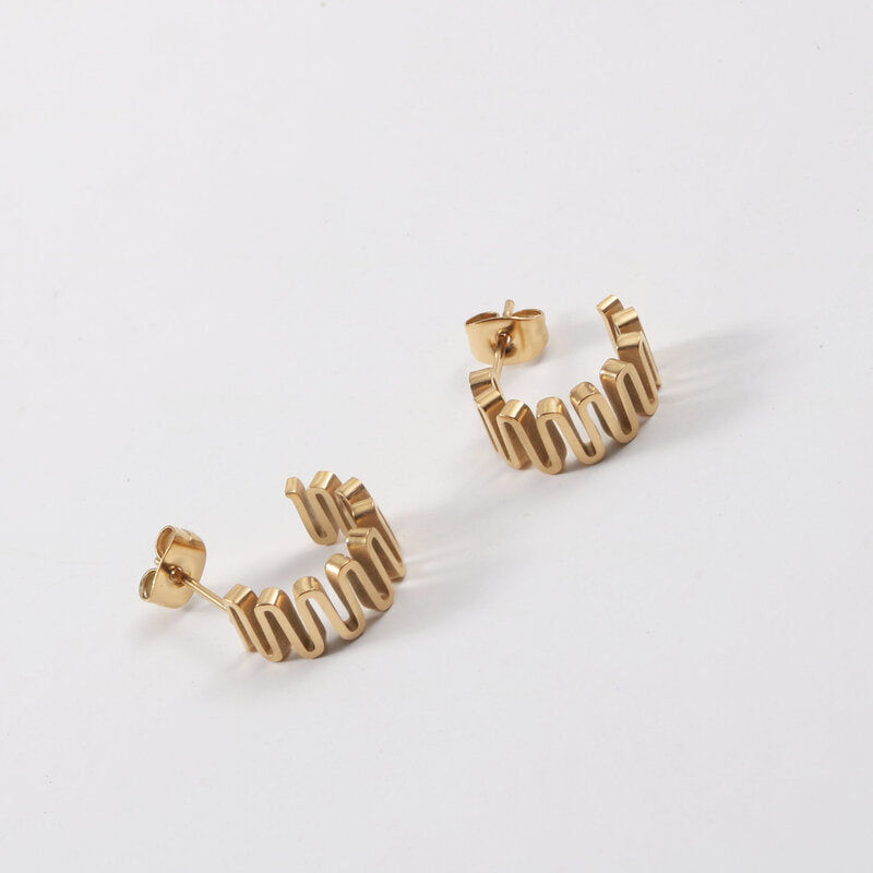 Stainless Steel Twist Earrings