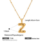 Stainless Steel Letter Bubble Necklace