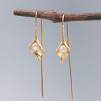 Silver Pearl Flower Earrings