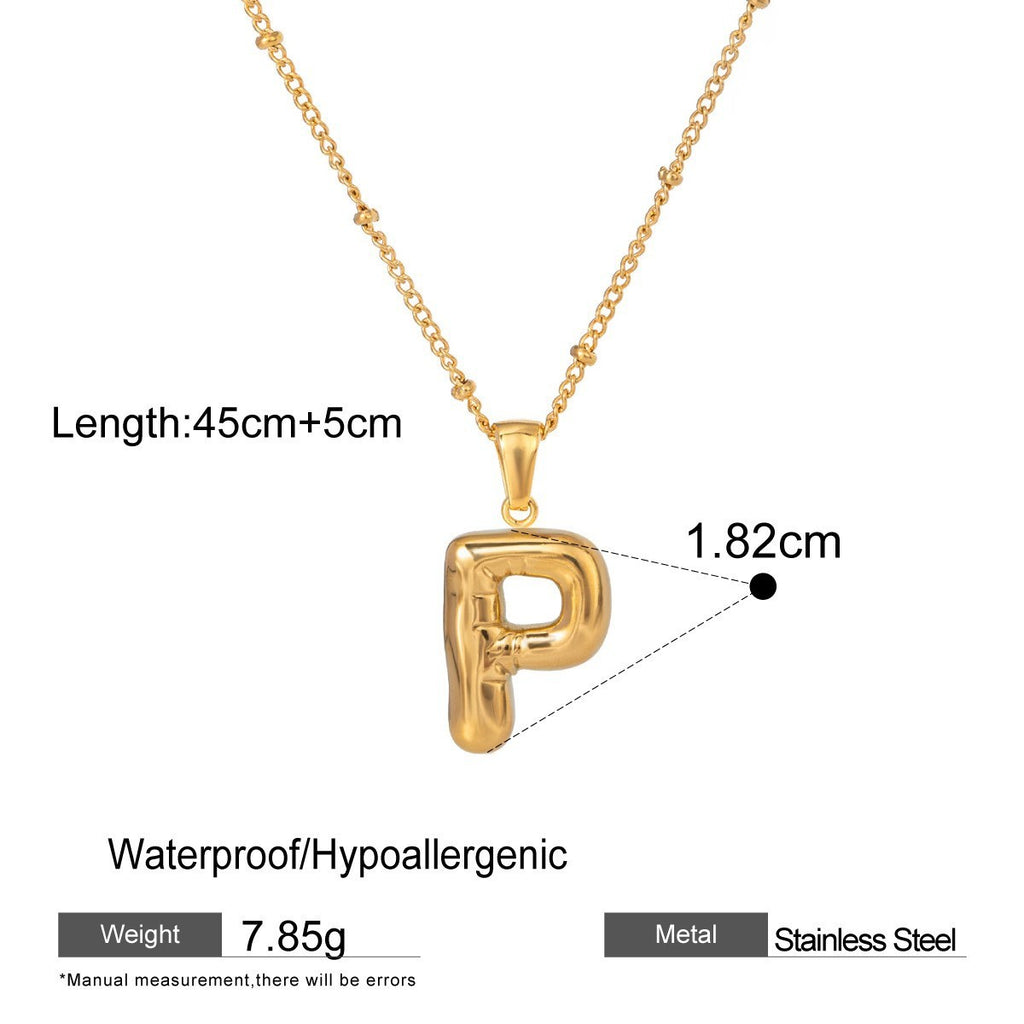 Stainless Steel Letter Bubble Necklace