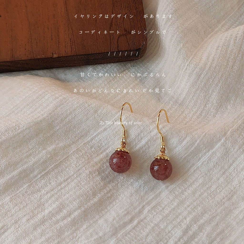 Red Round Earrings