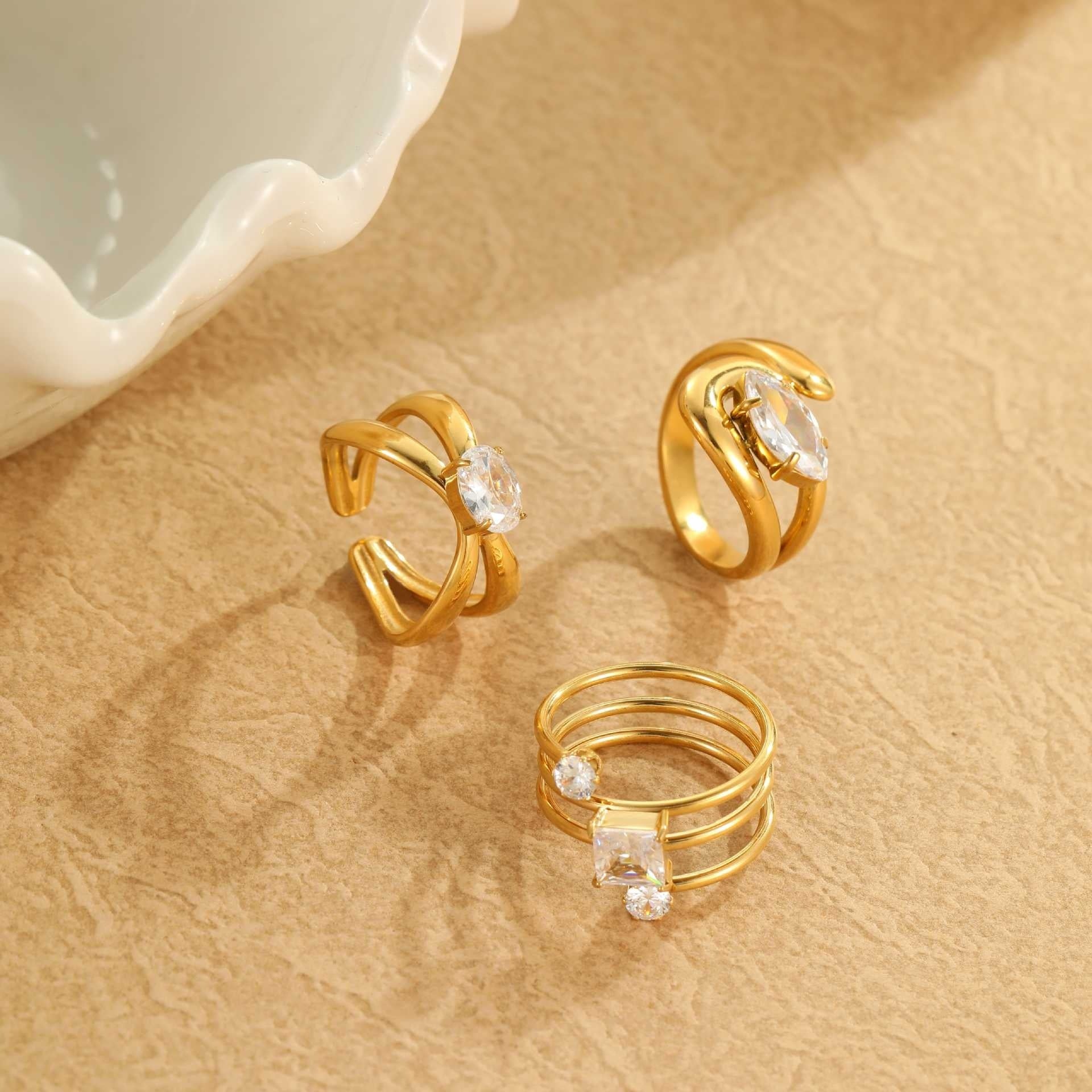 Zircon Stainless Steel Rings