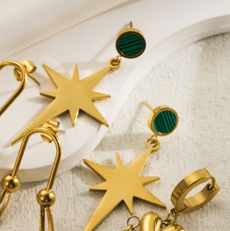 Stainless Steel Star Earrings