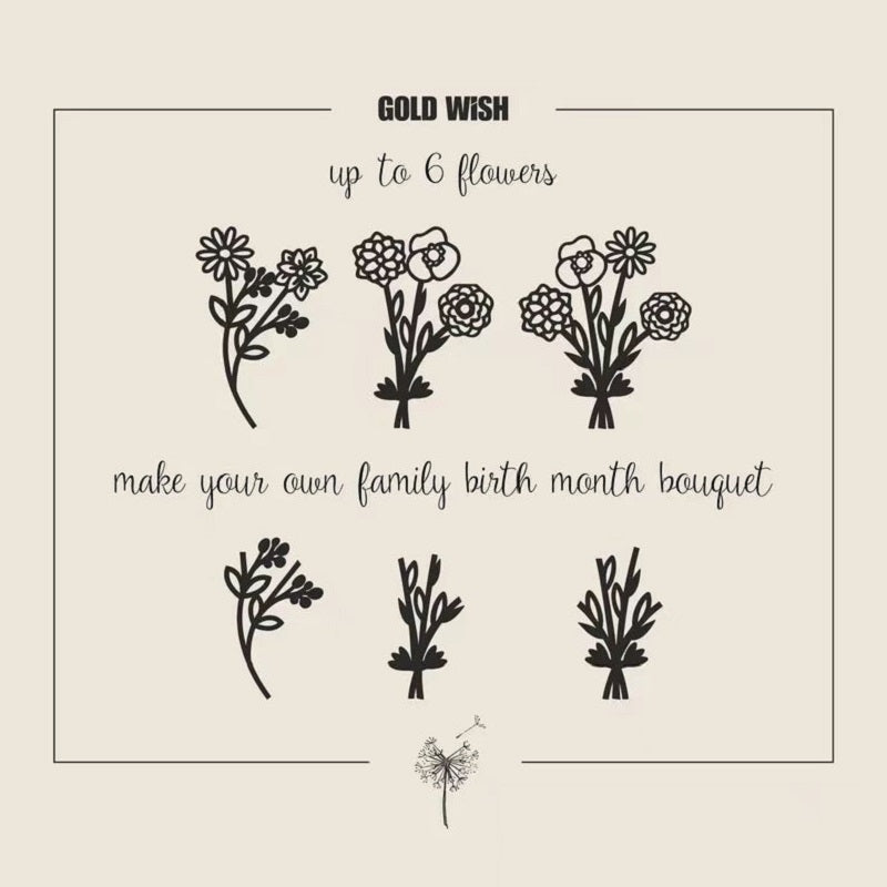 Customized Birthday Flower Necklace