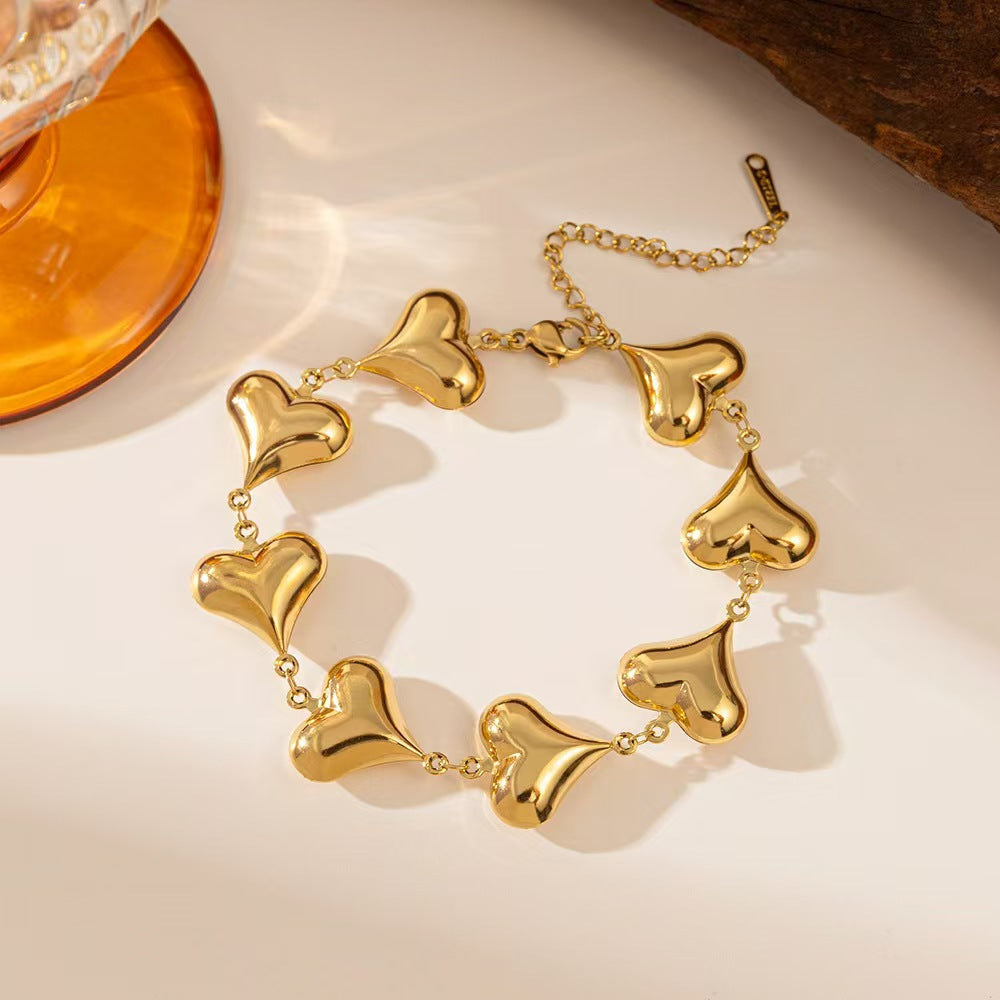 Heart Necklace and Bracelet