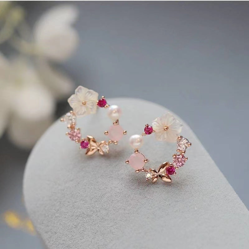 Floral Silver Earrings
