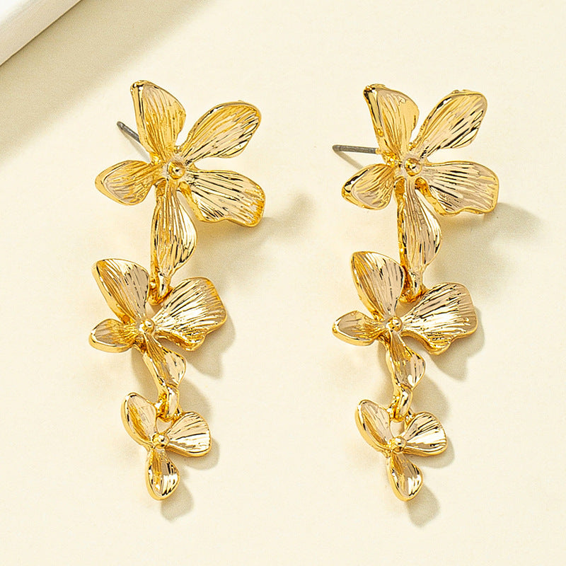 Irregular Long Flower Earrings