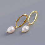 Irregular Shaped Water Pearl Earrings