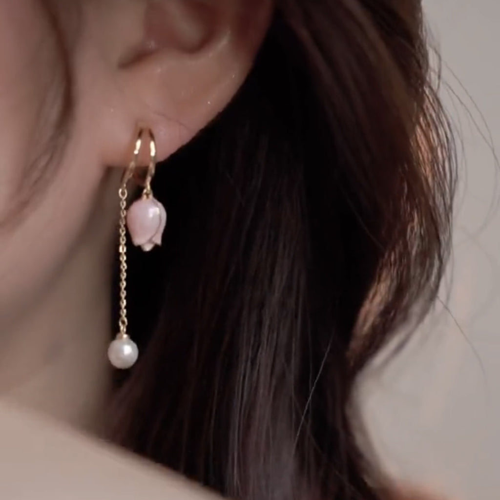 Tulip Silver Earrings