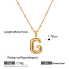 Stainless Steel Letter Bubble Necklace