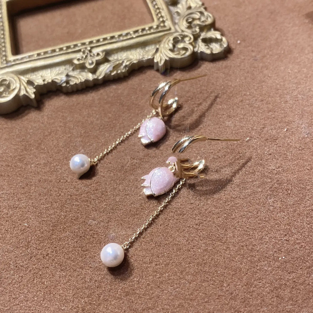 Tulip Silver Earrings