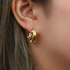 C-Shaped Gold Earrings