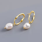 Irregular Shaped Water Pearl Earrings