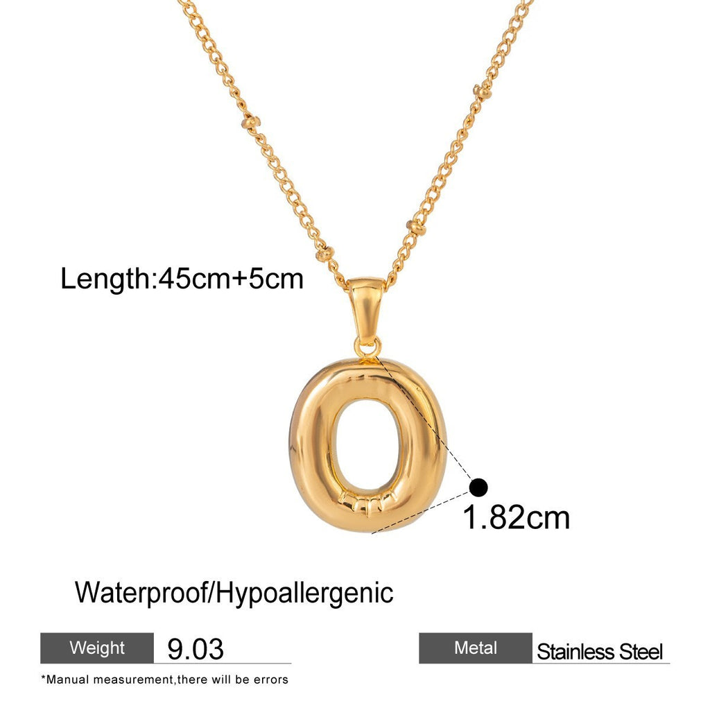 Stainless Steel Letter Bubble Necklace