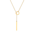 Cross Chain Round Ring Necklace