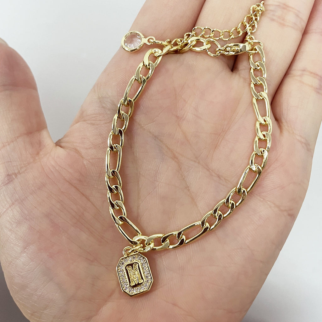 Initial Letter Pendant Bracelet