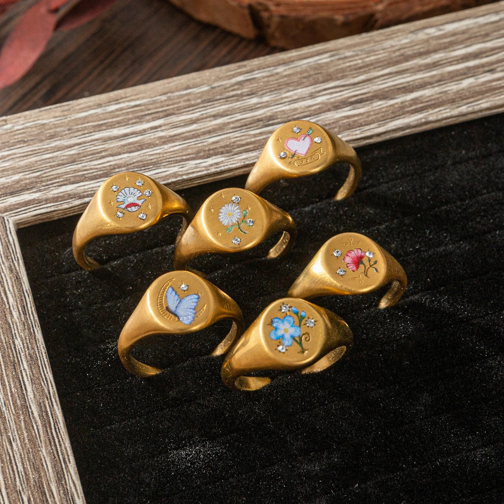 Stainless Steel Light Painted Ring