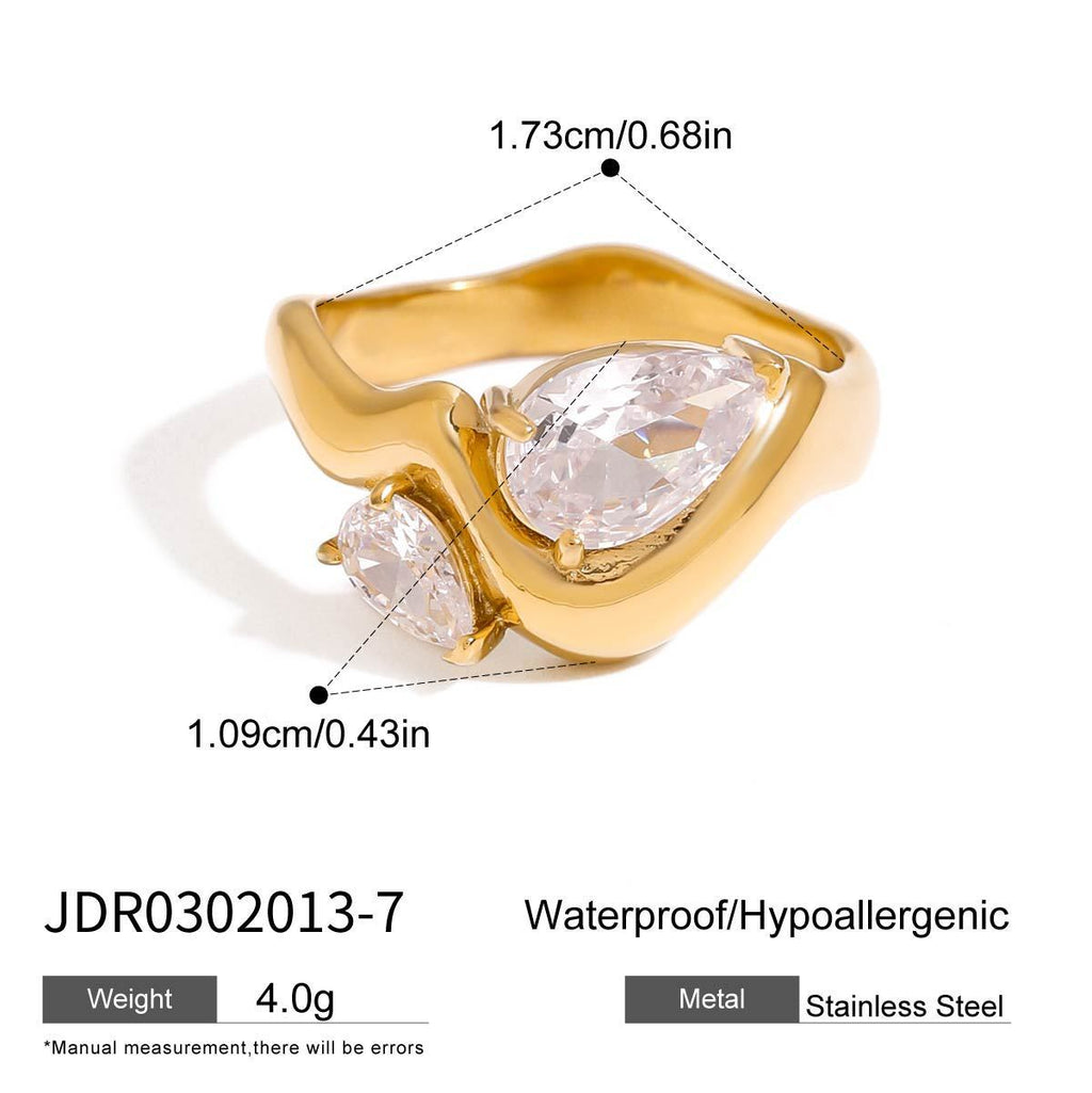 Drop-shaped Zircon Ring