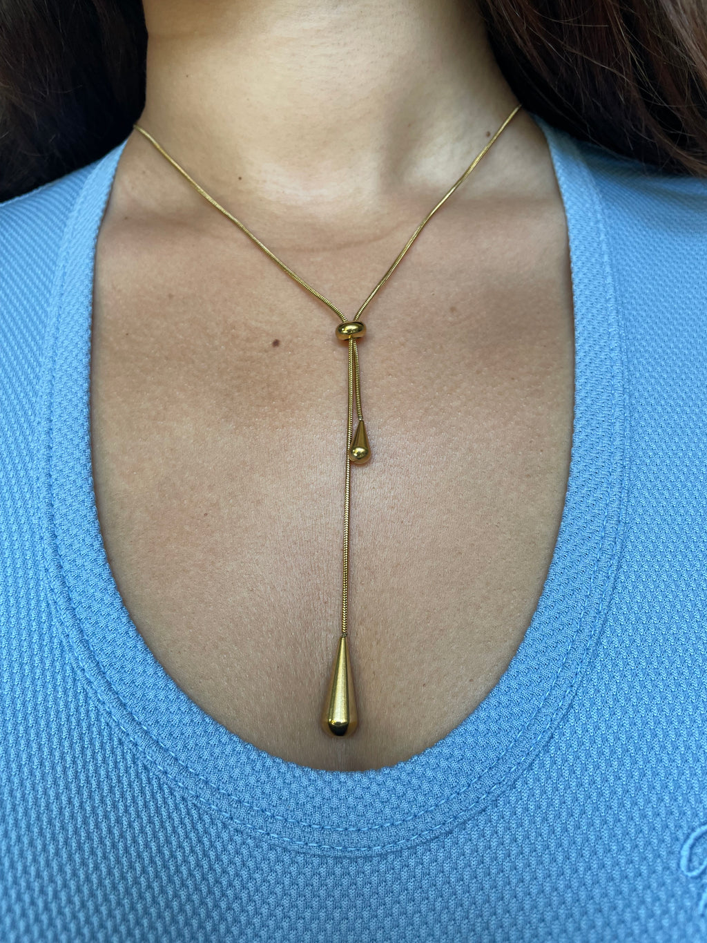 Gold-Plated Tassel Earrings and Necklace