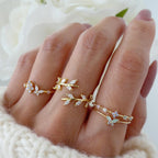 Delicate Butterfly Hollow Ring Set