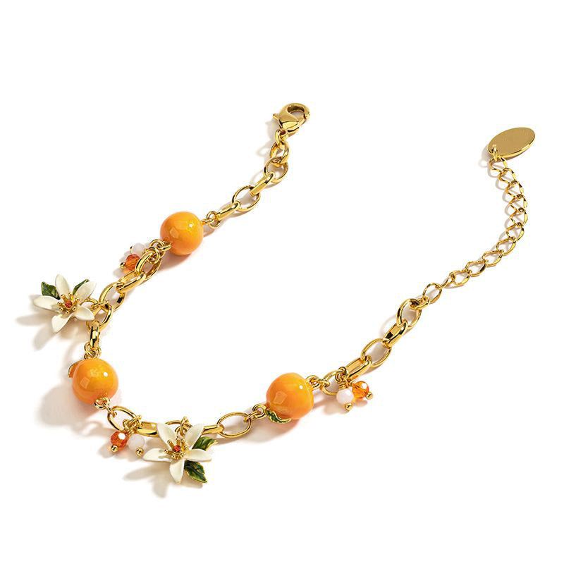 Orange Flower Gardenia Bracelet
